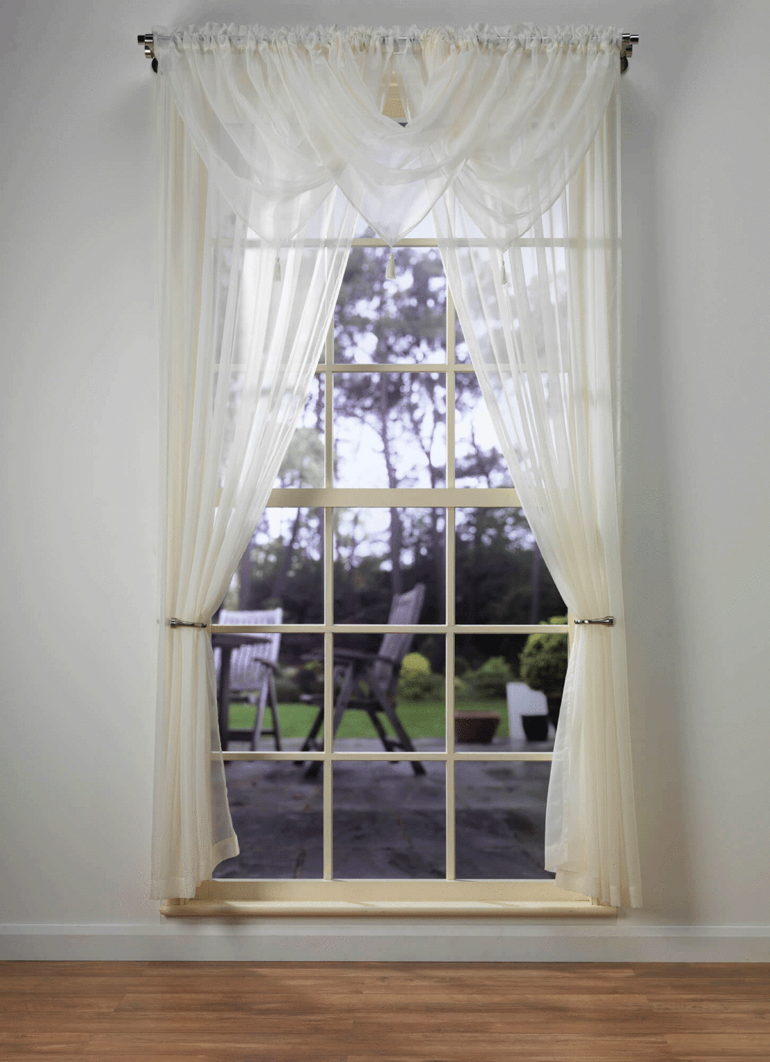 Plain Voile Cream Curtain Panel & Swag Sets NetCurtains.co.uk