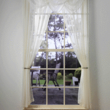 Plain Voile Cream Curtain Panel & Swag Sets