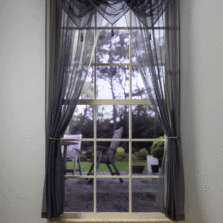 Plain Voile Grey Curtain Panel & Swag Sets