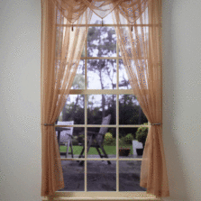 Plain Voile Sand Curtain Panel & Swag Sets