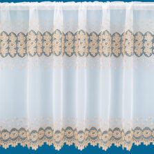 Claire Gold Embroidered Macramé Lace Voile Curtain