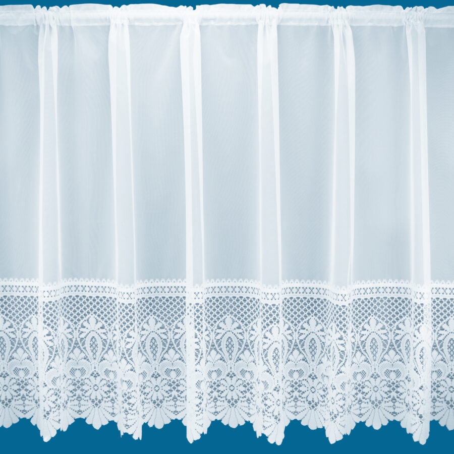 Rio White Base Lace Net Curtain