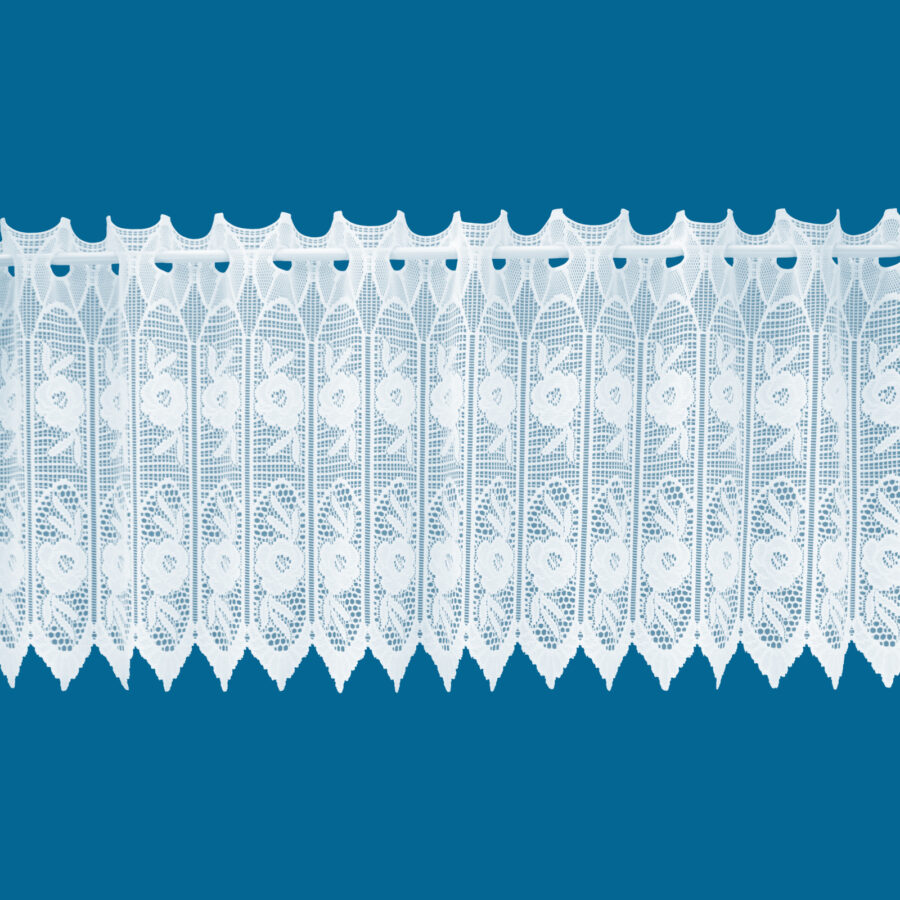 Rose White Café Net Curtain
