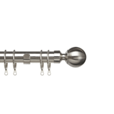 Pristine Ball 25-28mm Satin Silver Extendable Curtain Pole 120-210cm