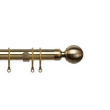 Pristine Ball 25-28mm Antique Brass Extendable Curtain Pole 170-300cm