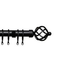 Pristine Cage 25-28mm Black Extendable Curtain Pole 170-300cm