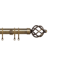 Pristine Cage 25-28mm Antique Brass Extendable Curtain Pole 120-210cm