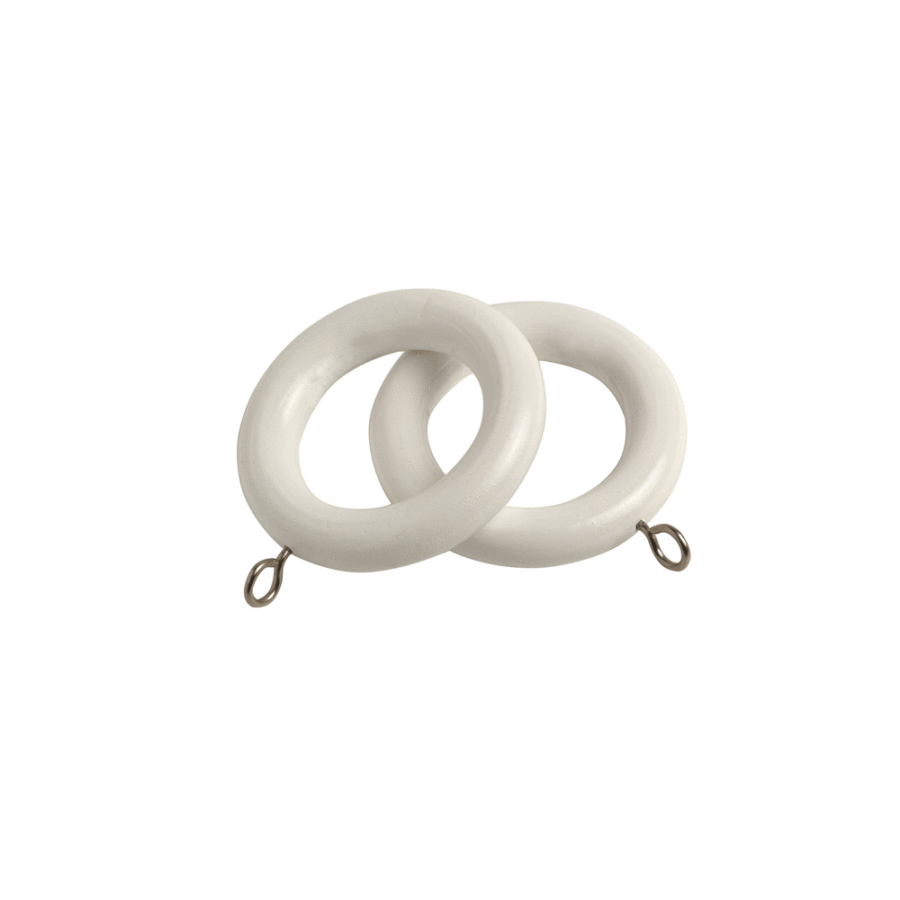 County White 28mm Curtain Rings (4 per pack)