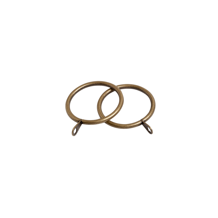 Pristine Antique Brass 28mm Curtain Rings (8 per pack)
