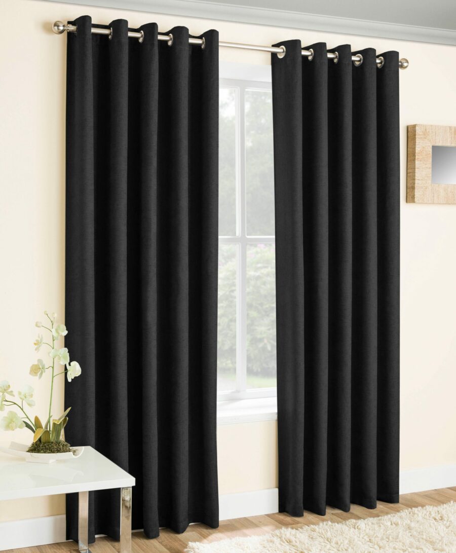 Vogue Black Ready Made Curtains