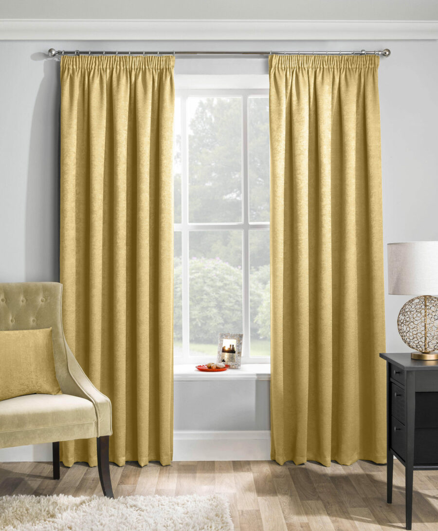 Matrix Ochre Ready Made Curtains