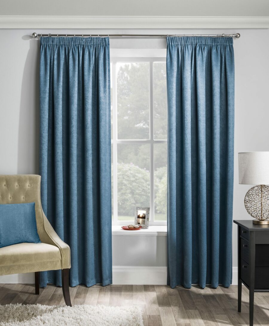 Matrix Teal Ready Made Curtains