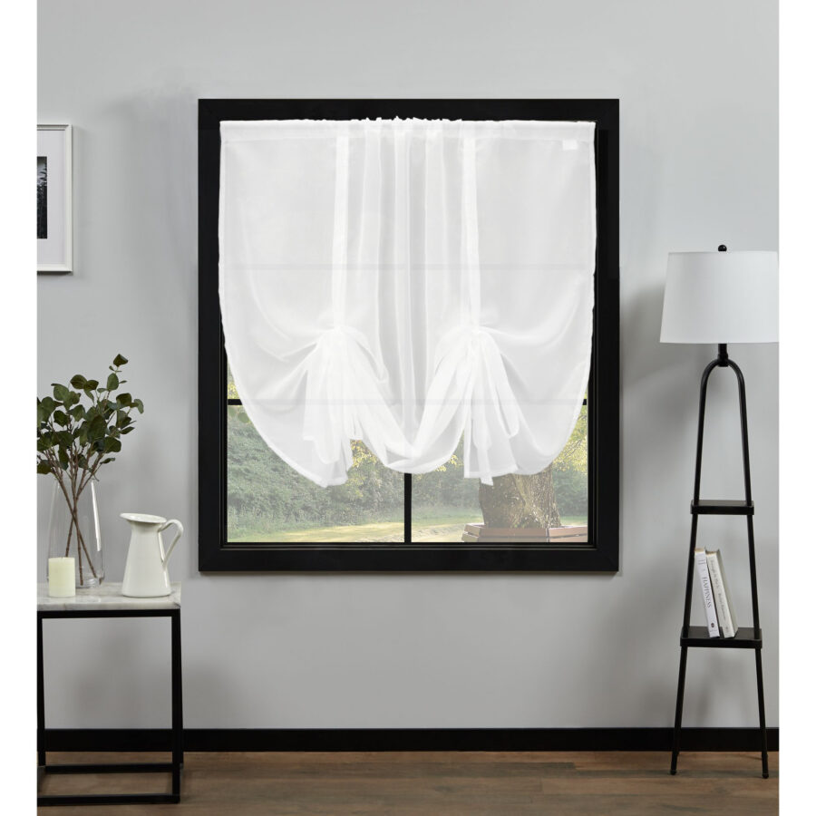 Plain Voile Tie Blind White