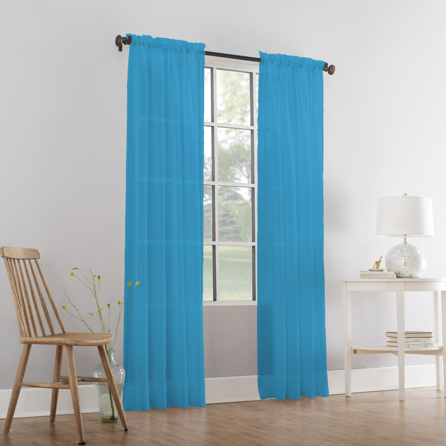 Plain Slot Top Voile Panel Teal