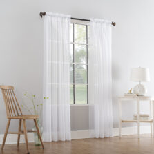 Plain Slot Top Voile Panel White