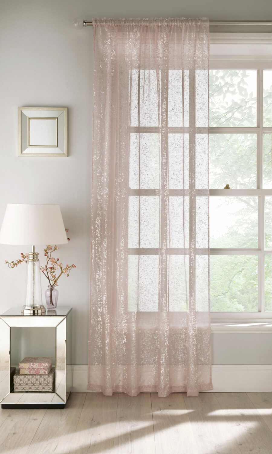 Reflection Slot Top Voile Panel Blush