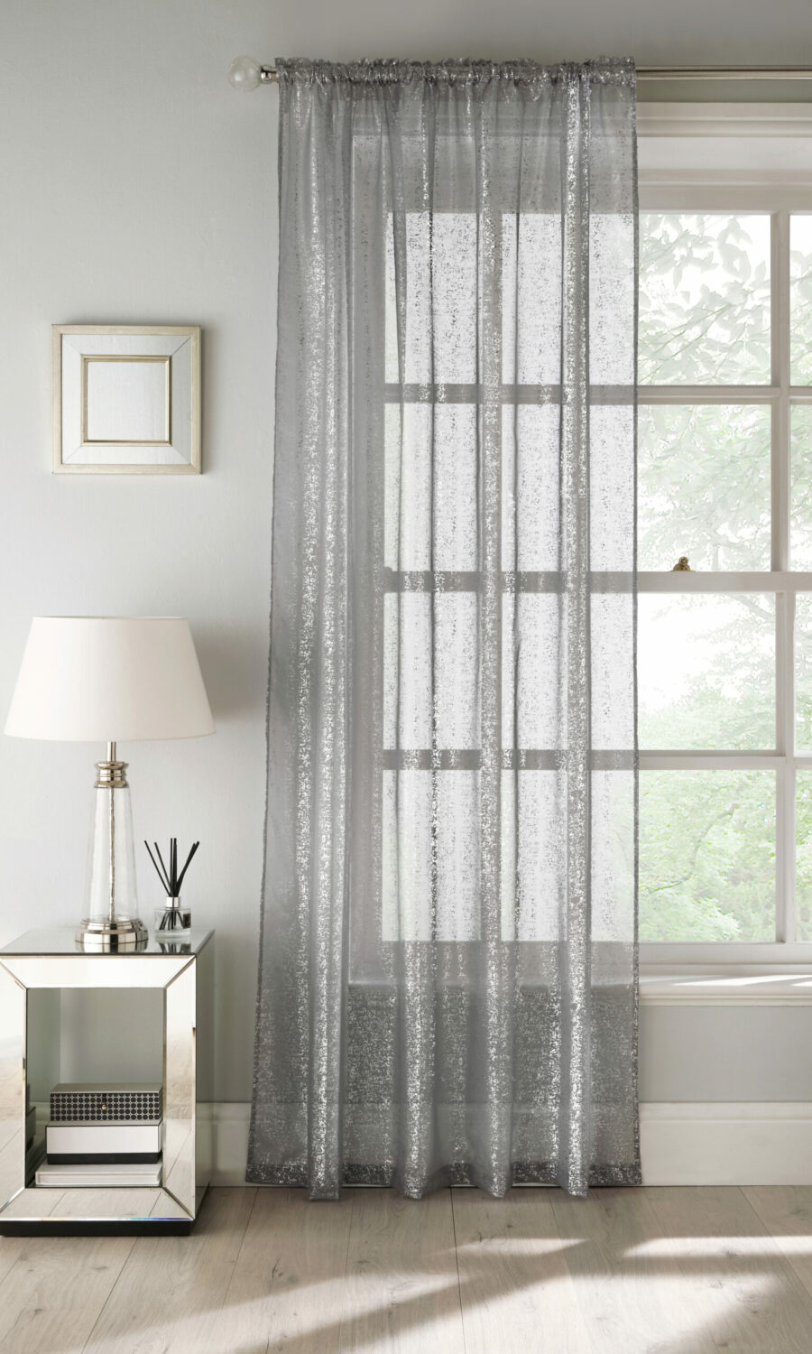 Reflection Slot Top Voile Panel Grey