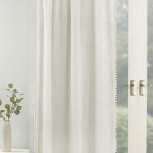 Pom Pom Slot Top Voile Panel Cream