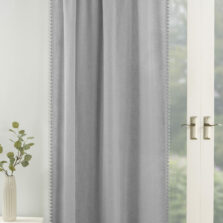 Pom Pom Slot Top Voile Panel Grey