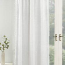 Pom Pom Slot Top Voile Panel White