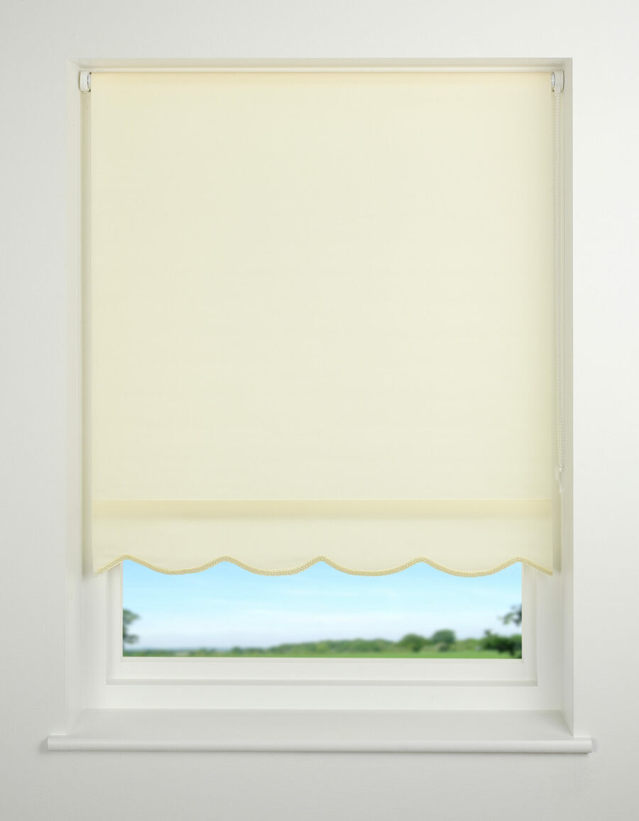 Plain Scalloped Daylight Roller Blind Cream