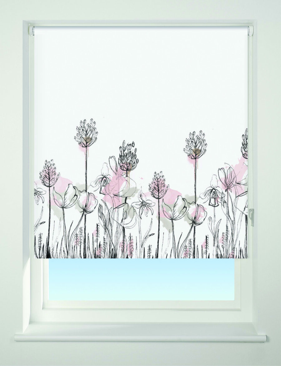 Floral Border Blackout Roller Blind