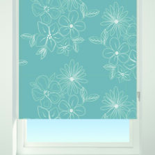 Floral Cluster Blackout Roller Blind Teal