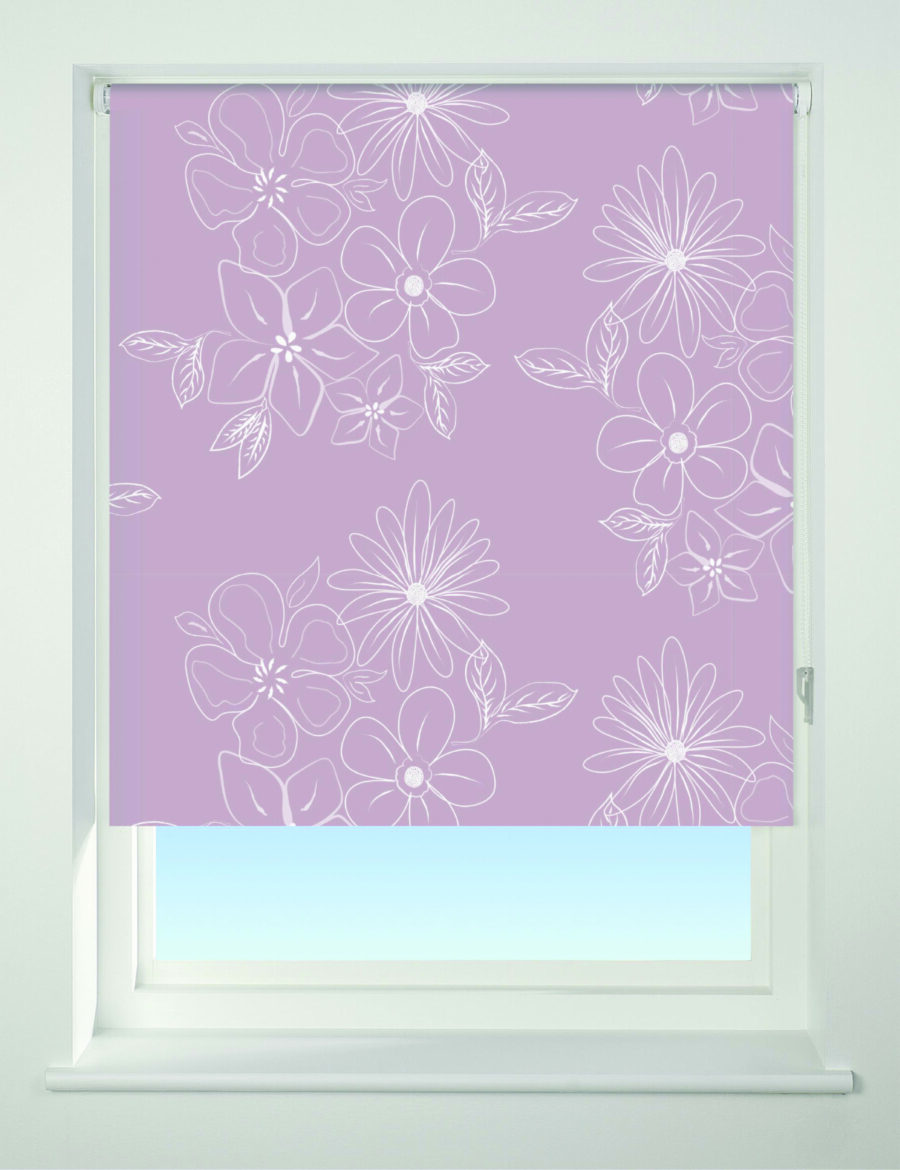 Floral Cluster Blackout Roller Blind Pink