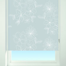 Floral Cluster Blackout Roller Blind Grey