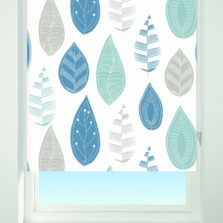 Leaf Blackout Roller Blind Blue