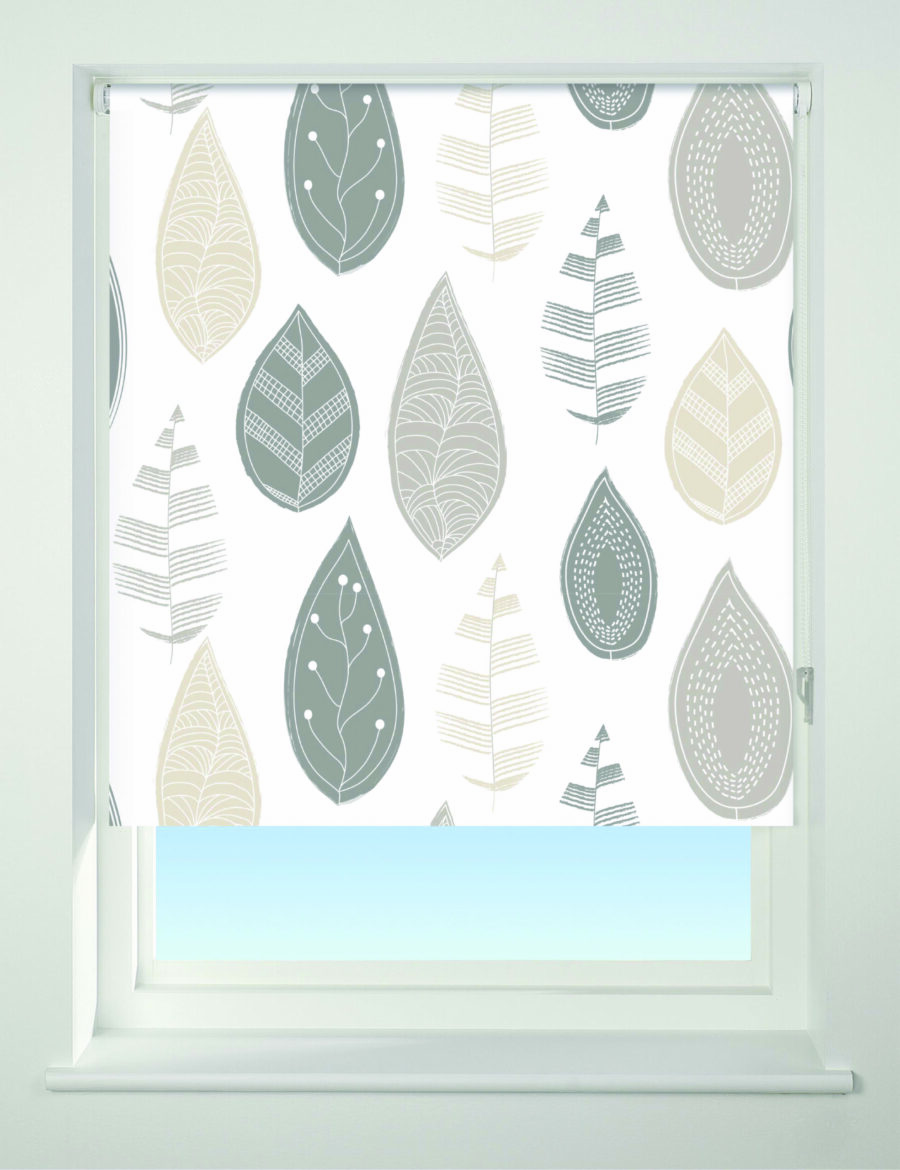 Leaf Blackout Roller Blind Neutral