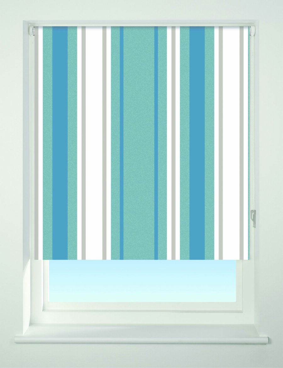 Stripe Blackout Roller Blind Blue