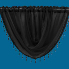 Plain Voile Beaded Swag Black