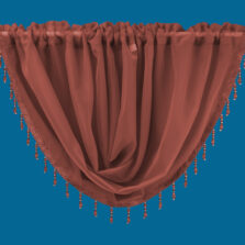 Plain Voile Beaded Swag Coral
