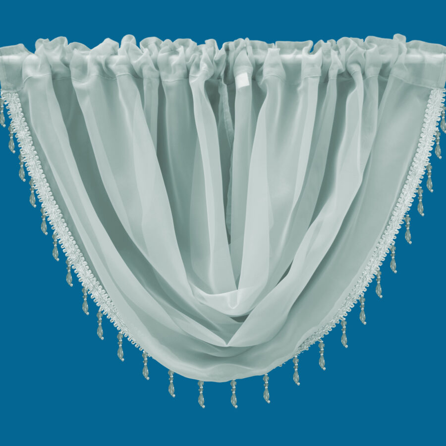 Plain Voile Beaded Swag Eau De Nil
