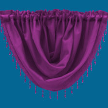 Plain Voile Beaded Swag Fuchsia
