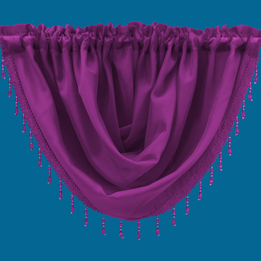 Plain Voile Beaded Swag Fuchsia
