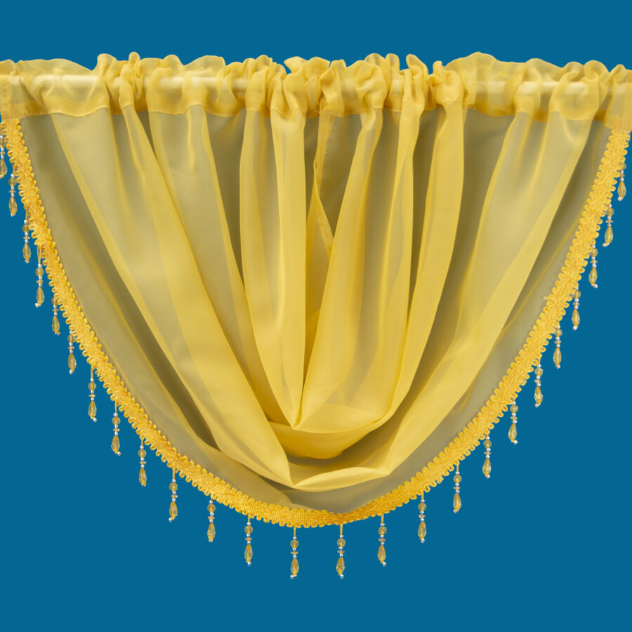 Plain Voile Beaded Swag Gold