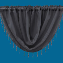 Plain Voile Beaded Swag Grey