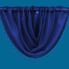 Plain Voile Beaded Swag Navy