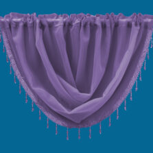 Plain Voile Beaded Swag Orchid