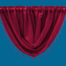 Plain Voile Beaded Swag Red