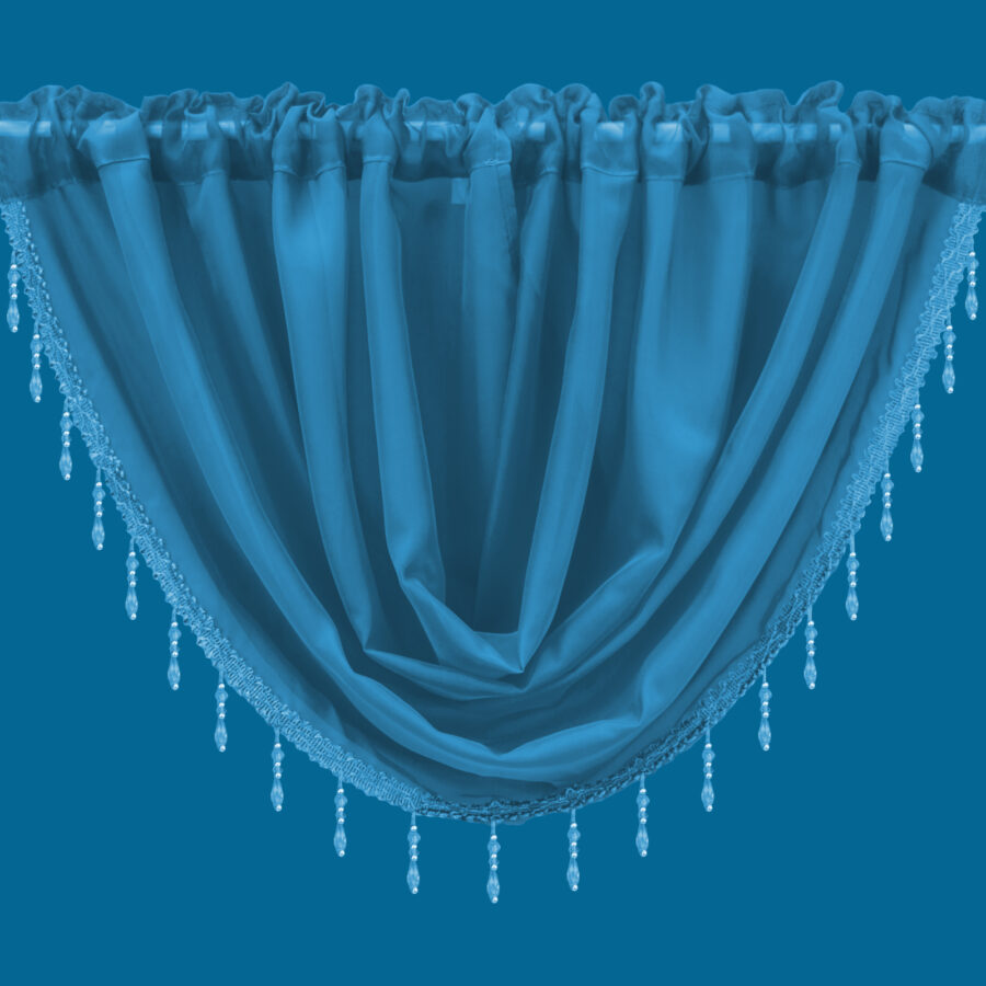 Plain Voile Beaded Swag Teal