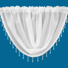 Plain Voile Beaded Swag White
