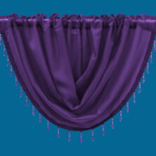 Plain Voile Beaded Swag Grape