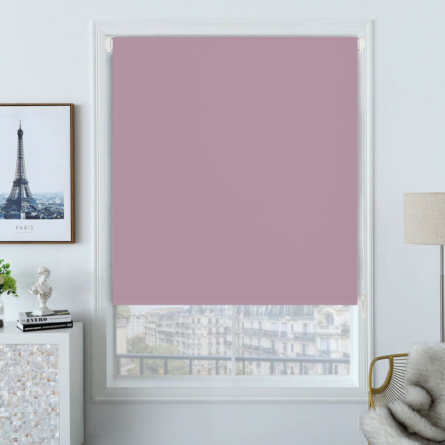 Plain Blackout Roller Blind Dusky Rose