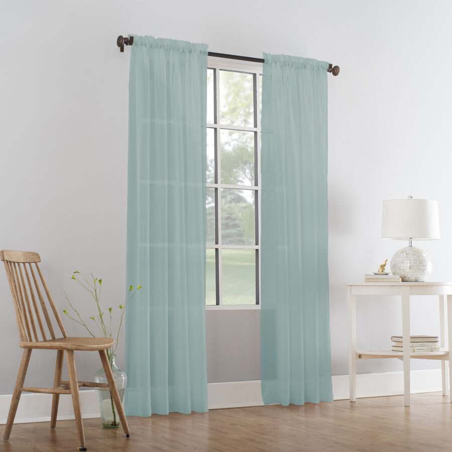 Plain Slot Top Voile Panel Eau De Nil