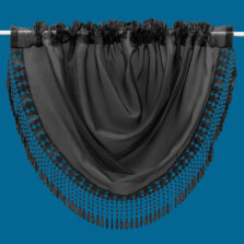 Plain Voile Macrame Lace Swag Black