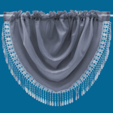 Plain Voile Macrame Lace Swag Grey