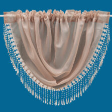 Plain Voile Macrame Lace Swag Latte